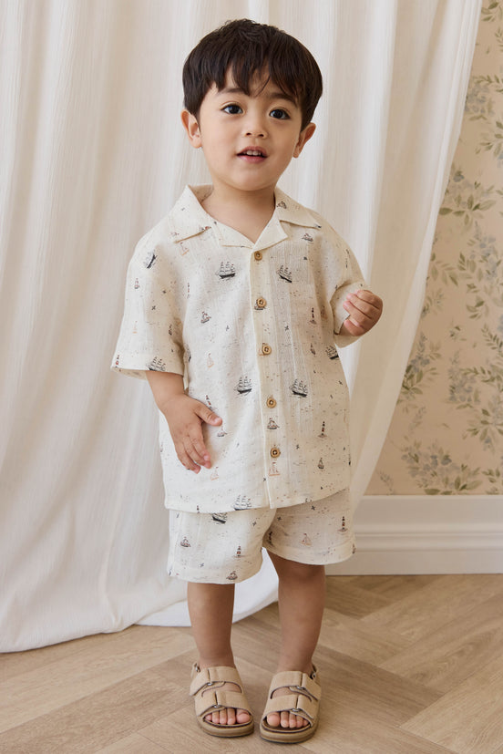 Organic Cotton Louis Short + Silas Shirt - Saling Day