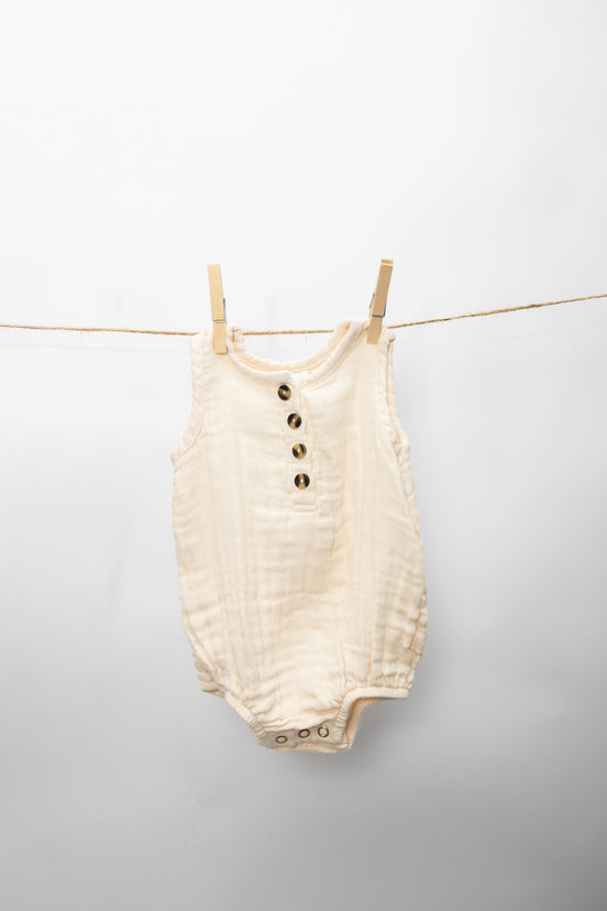 Cloud Muslin™ Bubble Romper - Cream