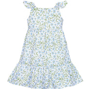 Blue Vines Woven Summer Dress