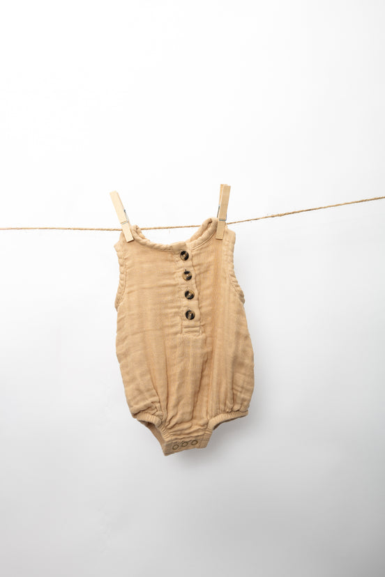 Cloud Muslin™ Bubble Romper - Tan