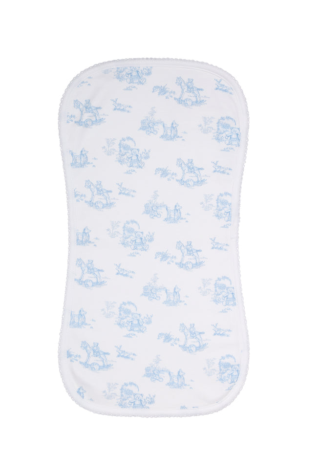 Blue Toile Burp Cloth