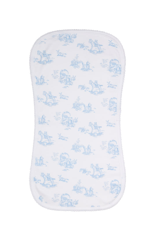 Blue Toile Burp Cloth